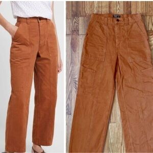 Camel wide leg Abercrombie cargo pants